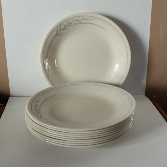 Corelle Blue Lily Lot of 10 Bread & Butter Plates - Picture 1 of 2